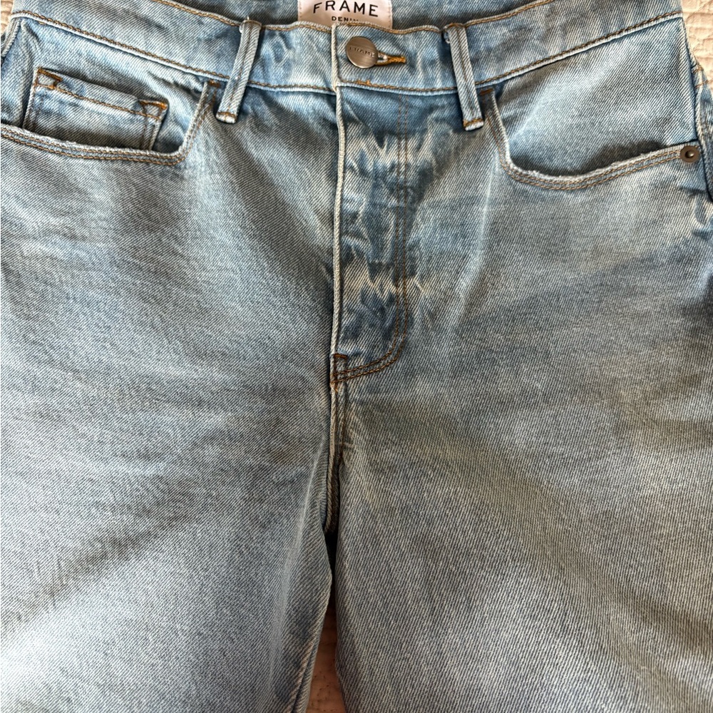 Frame Sky Blue Straight Leg Denim Jeans, NWOT, 27